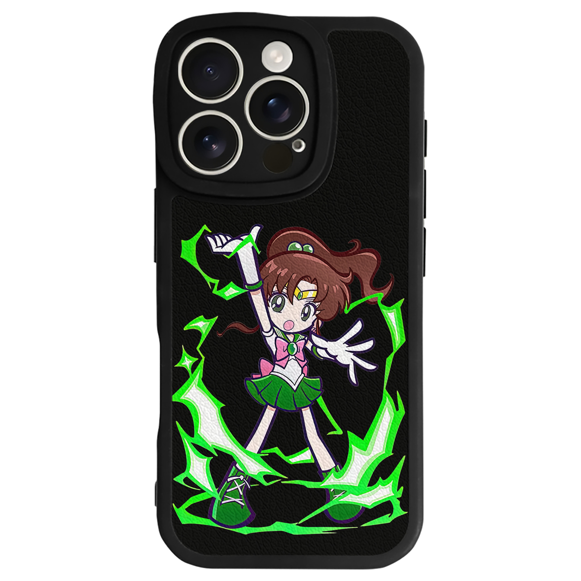 （画像用） 美少女戦士セーラームーン 木野 まこと きの まこと Sailor Moon Kino Makoto （セーラージュピター；Sailor Jupiter） 【iPhone 16シリーズ対応】シリコンスマホケース（レザー調） 材質：シリコン